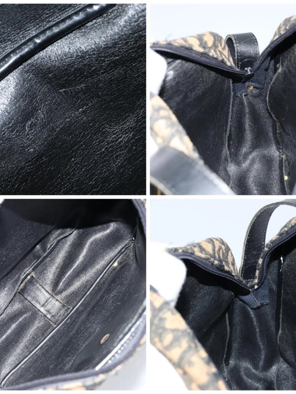 Christian Dior Trotter Canvas Shoulder Bag Navy Gold Auth 173214 - Picture 11 of 11